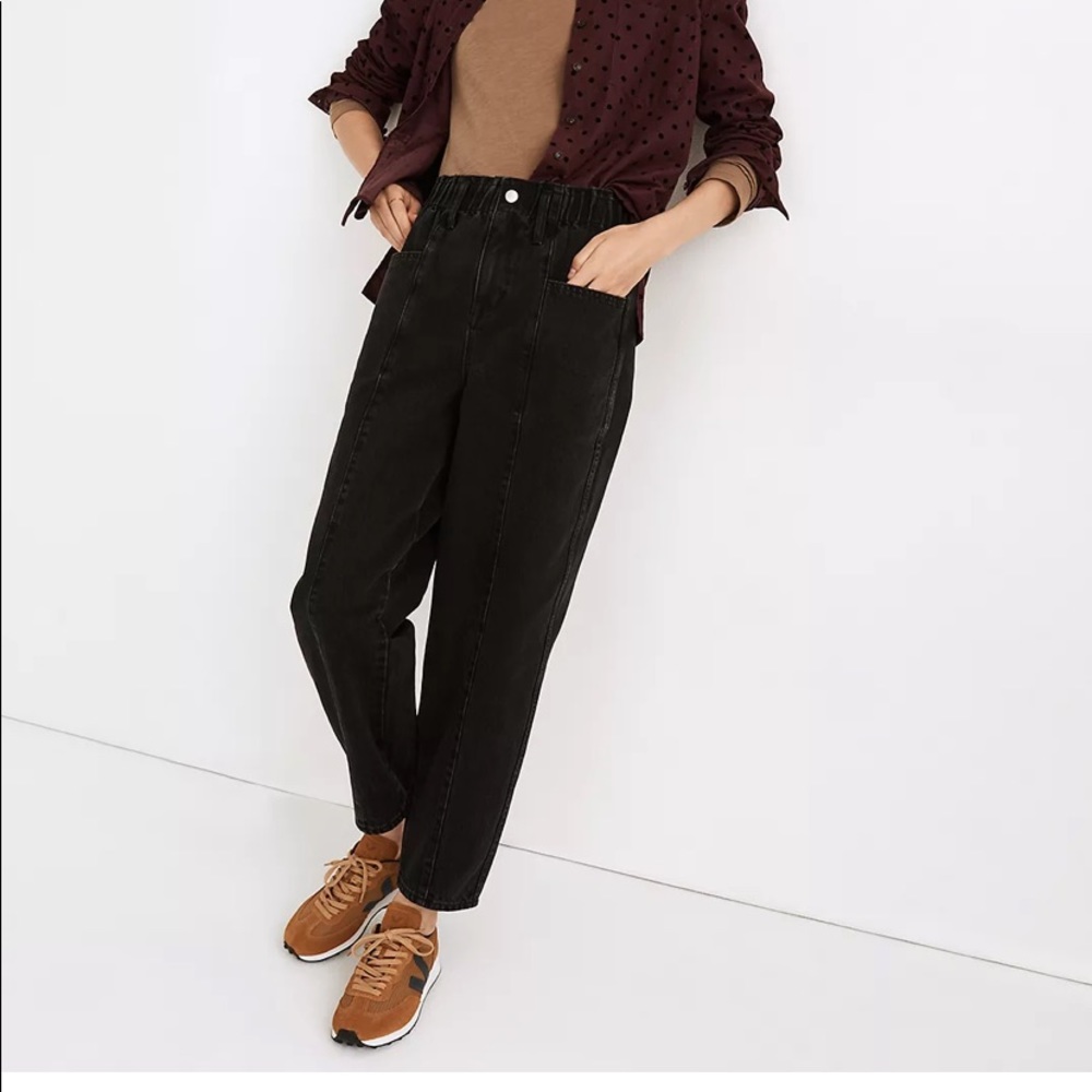 Madewell Paper Bag Waist Black Jeans